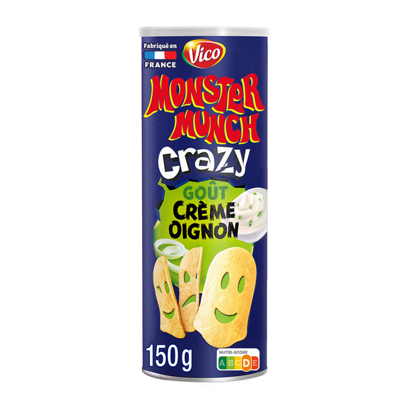 Chips tuiles apéritif goût crème oignon MONSTER MUNCH CRAZY 150g