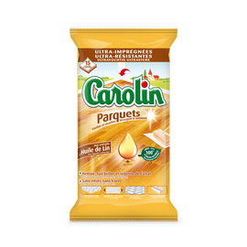 Lingettes huile de lin pour parquets vitrifiés et stratifiés CAROLIN -15 unités