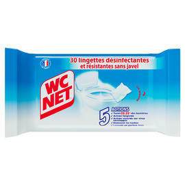Lingettes wc désinfectantes résistantes et biodégradables WC NET - 30unités