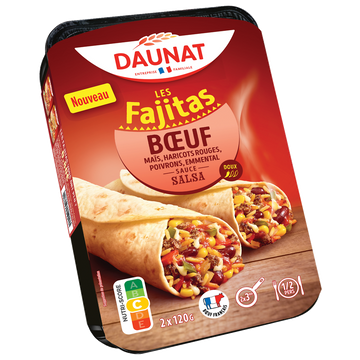 Fajitas boeuf sauce salsa DAUNAT 2X120G