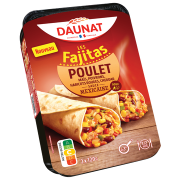 Fajitas poulet sauce Mexicaine DAUNAT 2X120G