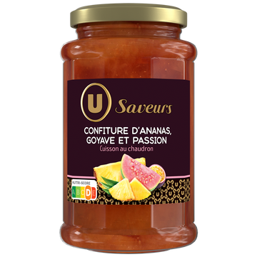 U SAVEURS Confiture ananas goyave passion , bocal de 315g