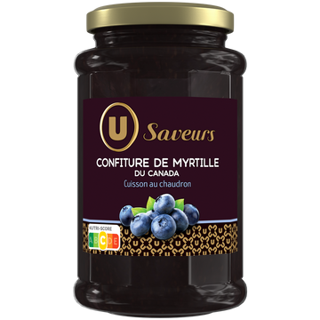 U SAVEURS Confiture de myrtille du Canada  pot de 315g