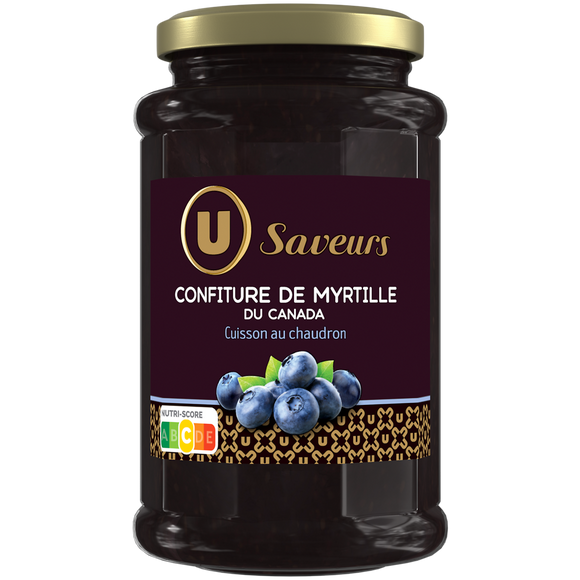 U SAVEURS Confiture de myrtille du Canada  pot de 315g