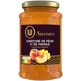 U SAVEURS Confiture de pêche et mangue , pot de 315g