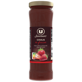 U SAVEURS Coulis de fraises pot de 220g