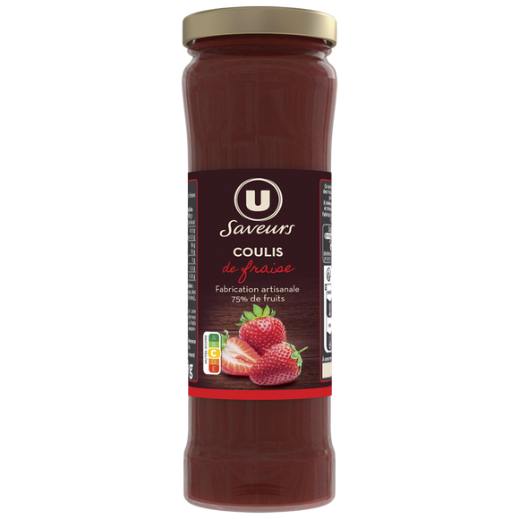 U SAVEURS Coulis de fraises pot de 220g