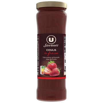 U SAVEURS Coulis de fraises  pot de 220g