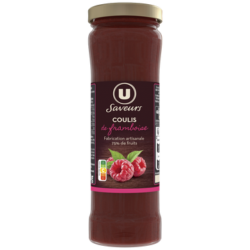 U SAVEURS Coulis de framboises pot de 220g