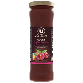 U SAVEURS Coulis de framboises pot de 220g