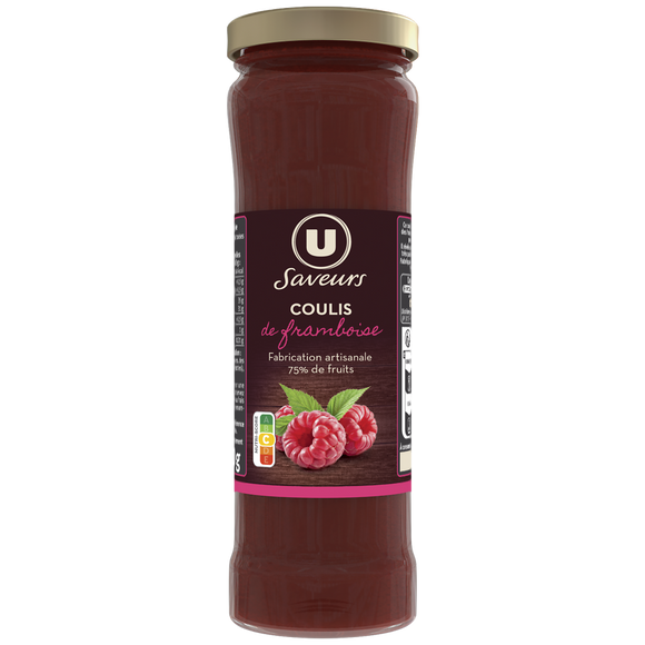 U SAVEURS Coulis de framboises pot de 220g