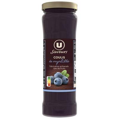U SAVEURS Coulis de myrtilles pot de 220g