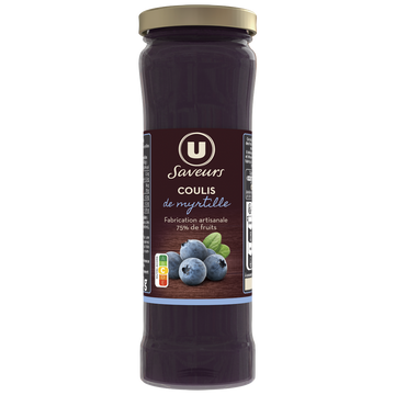 U SAVEURS Coulis de myrtilles  pot de 220g