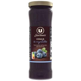 U SAVEURS Coulis de myrtilles pot de 220g