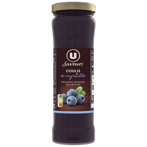 U SAVEURS Coulis de myrtilles pot de 220g