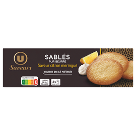 U SAVEURS Biscuits Sablés saveur citron meringué , 120g