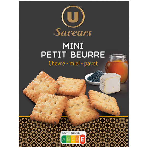 U SAVEURS Mini petit beurre chèvre miel pavot  65g