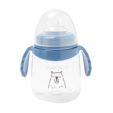 Tasse a poignees anti goutte a bec souple BADABULLE