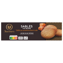 U SAVEURS Biscuits Sablés saveur caramel au beurre salé étui 120g