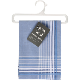 Lot de 3 mouchoirs homme carreaux tisses 40x40cm