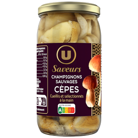 U SAVEURS Cèpes champignons sauvages - Bocal de 185g net égoutté