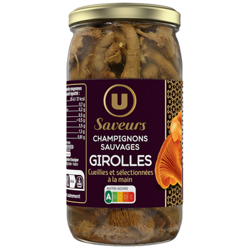U SAVEURS Girolles champignons sauvages - Bocal de 185g net égoutté