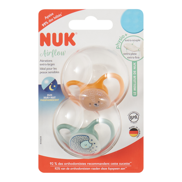 Sucette x2 silicone airflow 6-18m NUK