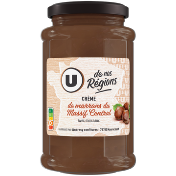 U DE NOS REGIONS Crème de marrons du Massif Central avec morceaux 270g