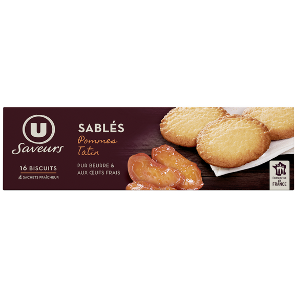 U SAVEURS Biscuits Sablés pommes tatin 120g