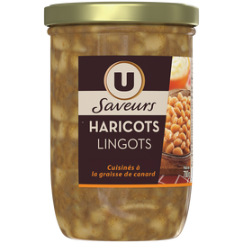 U SAVEURS Haricots lingots cuisinés à la graissen de canard 780g