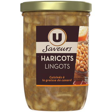 U SAVEURS Haricots lingots cuisinés à la graissen de canard 780g