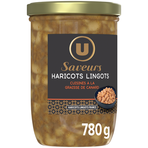 U SAVEURS Haricots lingots cuisinés à la graissen de canard 780g
