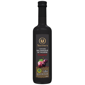 U SAVEURS Vinaigre balsamique  6°, bouteille en verre de 50cl