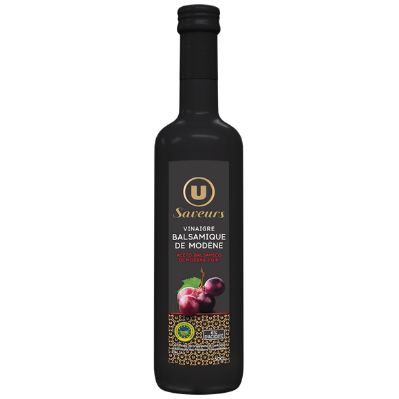 U SAVEURS Vinaigre balsamique  6°, bouteille en verre de 50cl