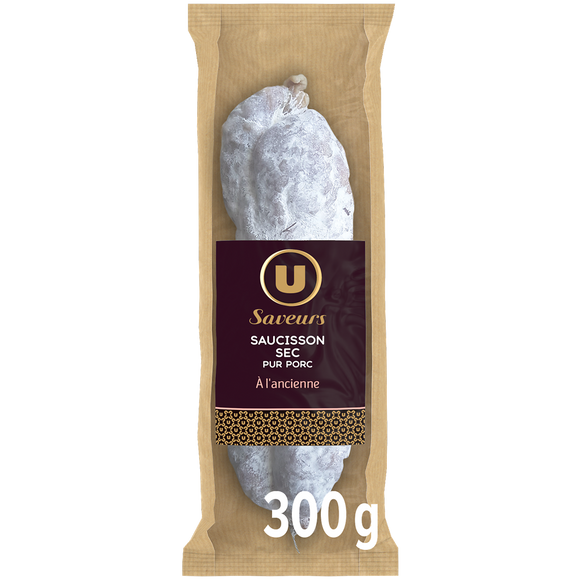 U SAVEURS Saucisson sec Pur Porc à l'ancienne - 300g