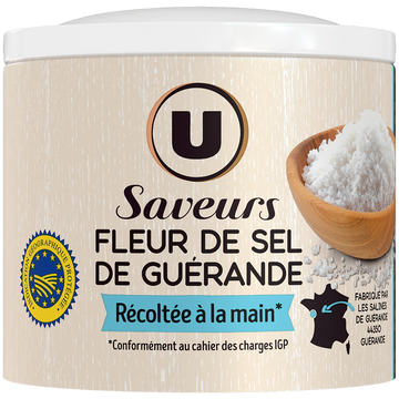 U SAVEURS Fleur de sel de Guérande  boite de 125g