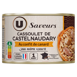 U SAVEURS Cassoulet au confit de canard  boîte de 420g