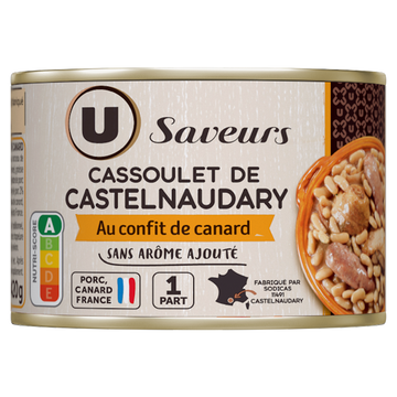 U SAVEURS Cassoulet au confit de canard  boîte de 420g