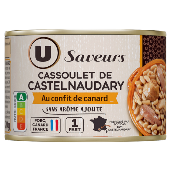 U SAVEURS Cassoulet au confit de canard  boîte de 420g
