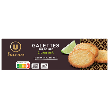 U SAVEURS Biscuits Galettes au citron vert 100g