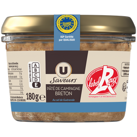 U SAVEURS Pâté de campagne breton au sel de Guérande IGP LR  180g