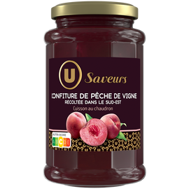 U SAVEURS Confiture extra pêches de vigne Vallée du Rhône , Pot 315g