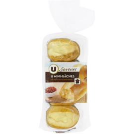 U SAVEURS Mini gâche pur beurre à la crème fraîche x8, 360g