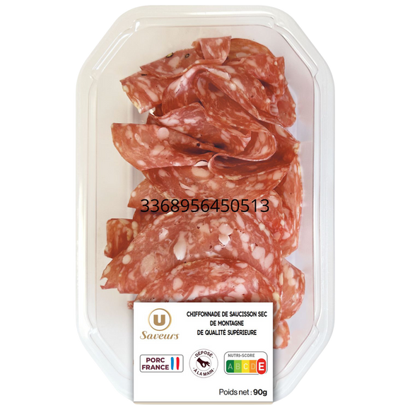 U SAVEURS Chiffonnade de saucisson sec de montagne, 90g