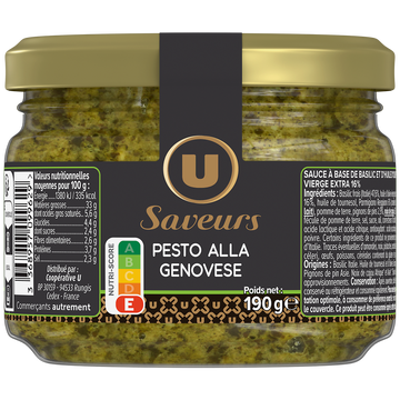 U SAVEURS Sauce pesto alla genovese  bocal de 190g