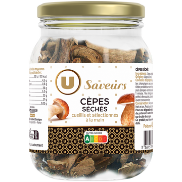 U SAVEURS Cèpes séchés - Pot 40g