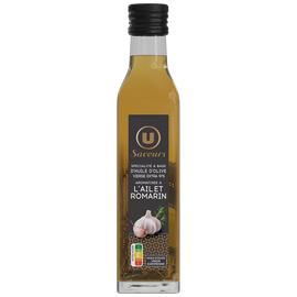 U SAVEURS Spécialité à base d'huile d'olive vierge extra 97% aromatisée à l'Ailet au Romarin  bouteille de 25cl