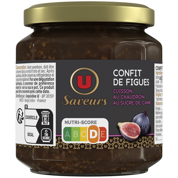 U SAVEURS Confit de figues bocal en verre de 115g