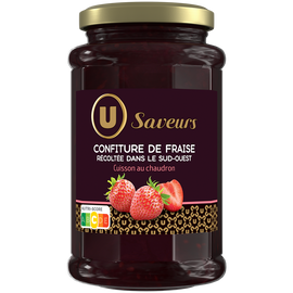 U SAVEURS Confiture de fraises récoltées dans le Sud-Ouest , pot de 315g
