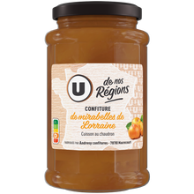 U DE NOS REGIONS Confiture de mirabelles récoltées en Lorraine , pot de 315g